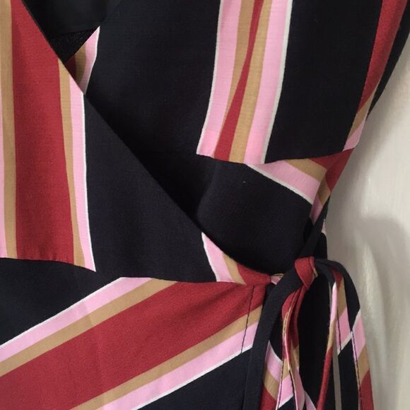 Topshop Stripe Midi Wrap Slip Dress - Picture 7 of 8